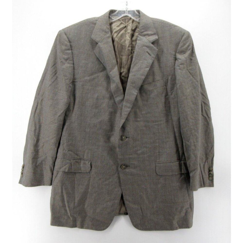 Ermenegildo Zegna Sport Coat 44 Blazer Trofeo Houndstooth Wool Jacket